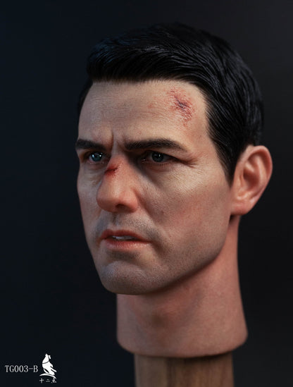 Euro-American Tough Guy - Tom Cruise Head Sculpt Battled Damaged Version