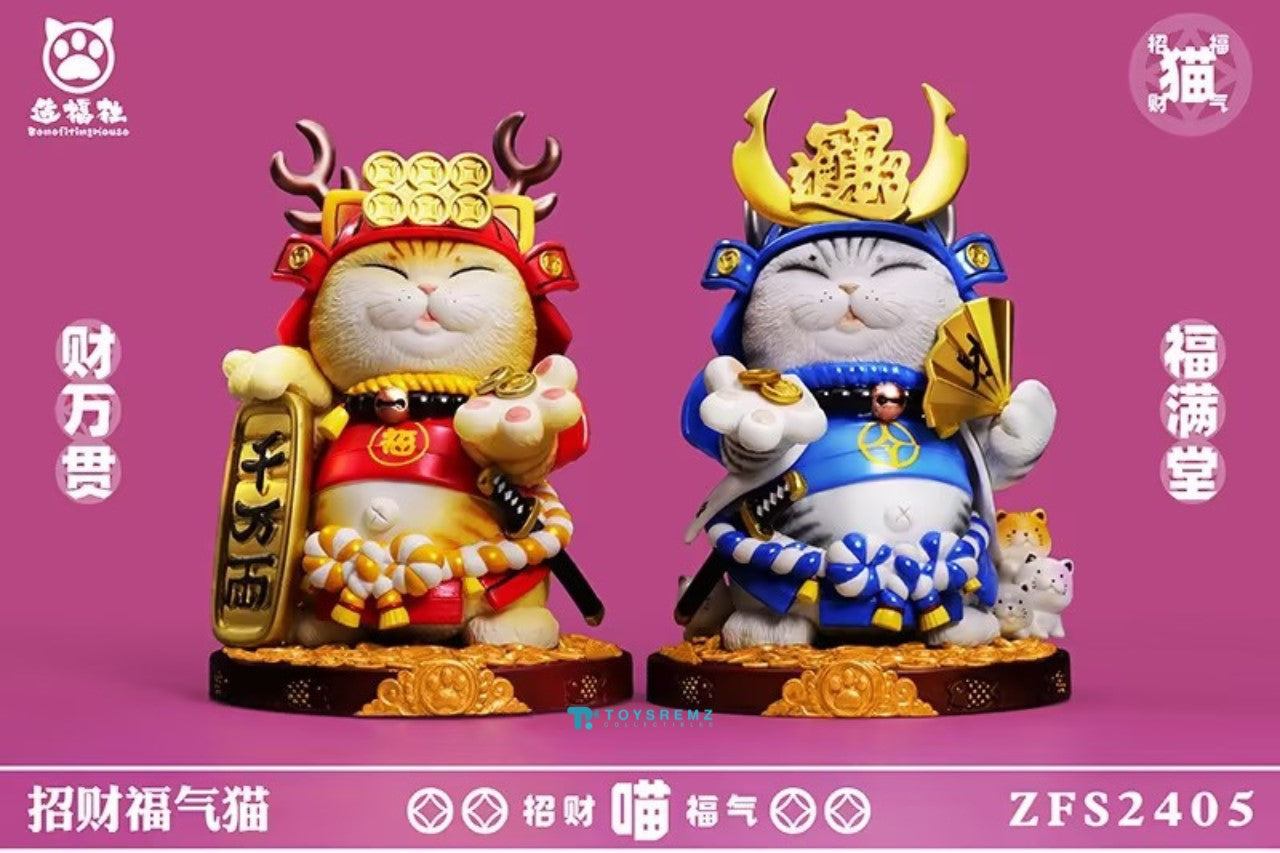 Lucky Fortune Cat Mini Version Red & Blue (Set)